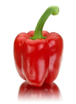 Fresh red bell pepper on white background Stock Photos