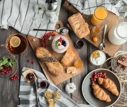 Fresh red breakfast Stock Photos