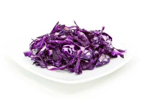 Fresh red cabbage on a plate Stock Photos