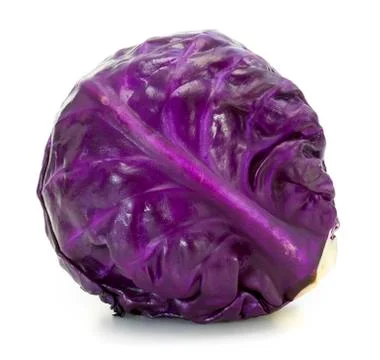Fresh red cabbage vegetable on white background Stock Photos