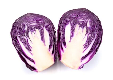 Fresh red cabbage on a white background Stock Photos