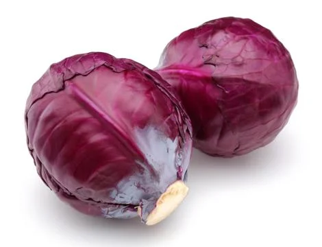 Fresh red cabbage on white background Stock Photos