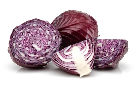 Fresh red cabbage on white background Stock Photos