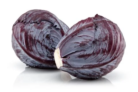 Fresh red cabbage on white background Stock Photos