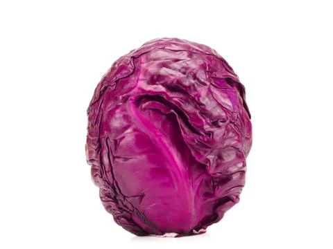 Fresh red cabbage on white background Stock Photos