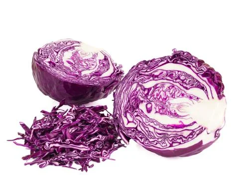 Fresh red cabbage on white background Stock Photos