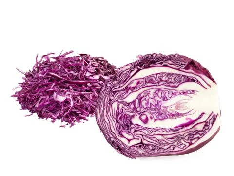 Fresh red cabbage on white background Stock Photos