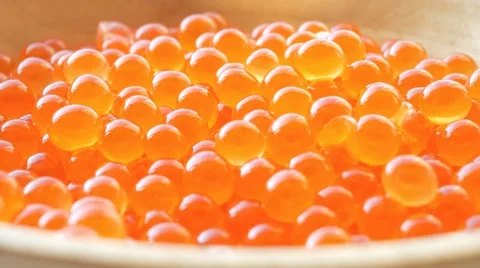 Fresh red caviar Video stock 56842562