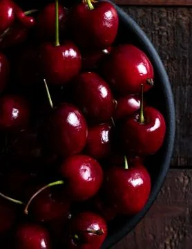 Fresh red cherries Stock Photos
