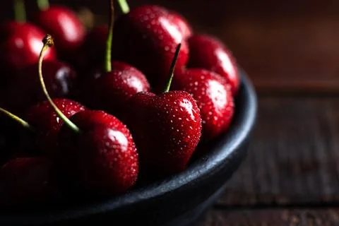 Fresh red cherries Stock Photos