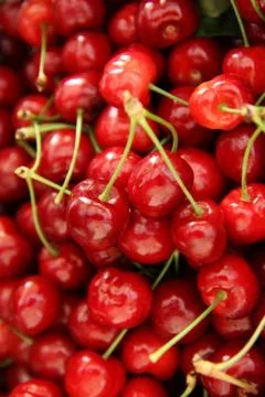 Fresh red cherry as a background Stock Photos