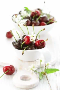 Fresh red cherry Stock Photos