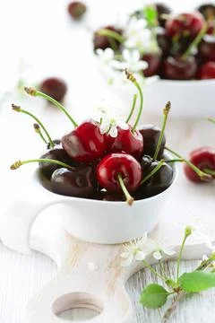 Fresh red cherry Stock Photos