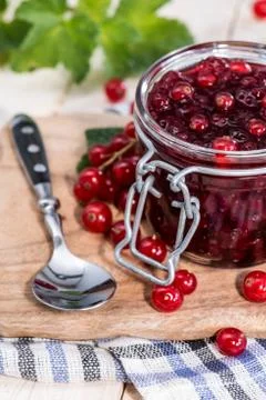 Fresh red currant jam Stock Photos