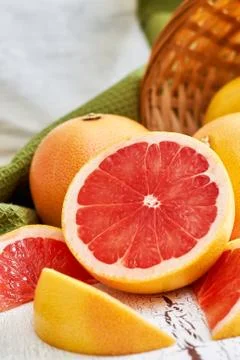 Fresh red grapefruit Stock Photos