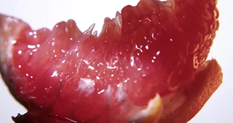 Fresh red grapefruit slice close up. Stock Footage 330691720