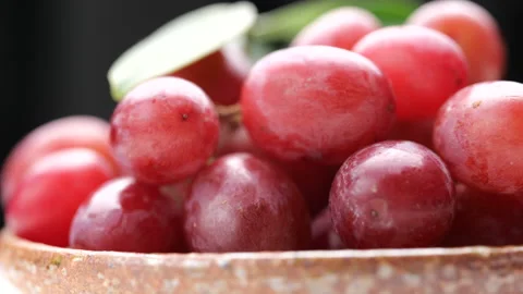 Fresh red grape's rotation background. Grapes close up. Stock Footage 160483013