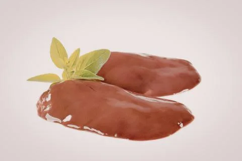Fresh red meat with mint leaf Stock Photos