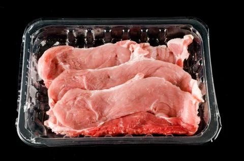 Fresh red meat packed Foto stock