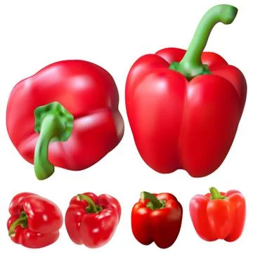 Fresh Red Paprika Background With Gradient Mesh Stock Illustration