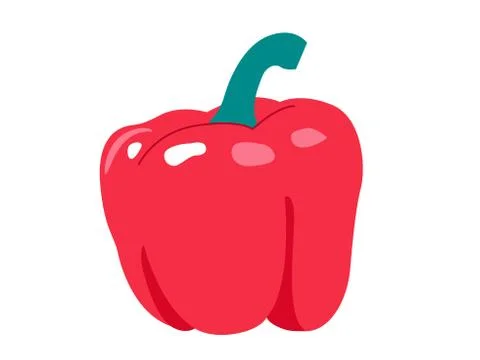 Fresh red pepper. Icon Vector flat illustration Illustrazione stock