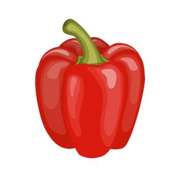 Fresh red pepper vegetable isolated icon. Stock-Illustration