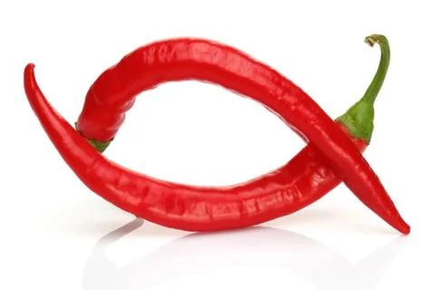 Fresh red pepper on white background Stock Photos