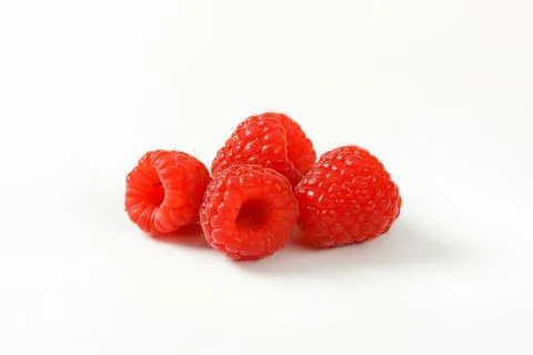 Fresh red raspberries close up Stock Photos
