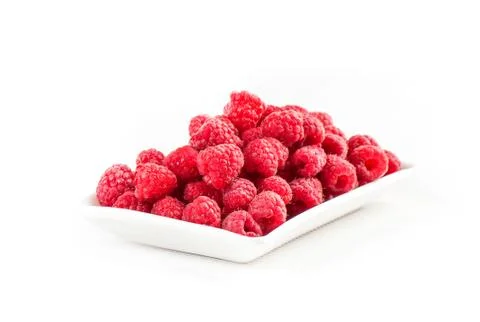 Fresh red raspberry isolated on white background Stock Photos