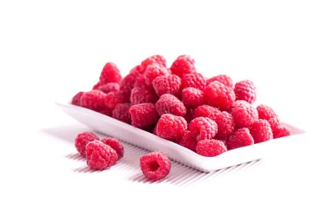 Fresh red raspberry isolated on white background Stock Photos