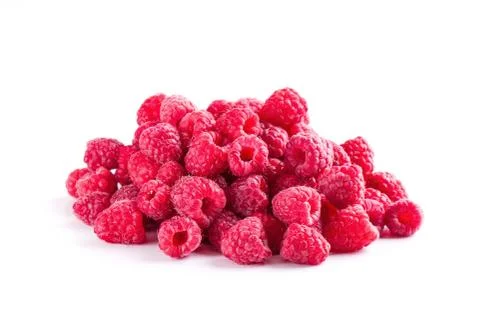 Fresh red raspberry isolated on white background Stock Photos