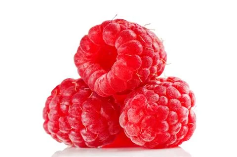 Fresh red raspberry isolated on white background Stock Photos