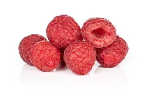 Fresh red raspberry isolated on white Stock Photos