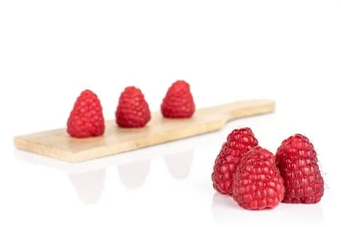 Fresh red raspberry isolated on white Stock Photos