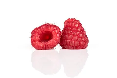 Fresh red raspberry isolated on white Foto stock