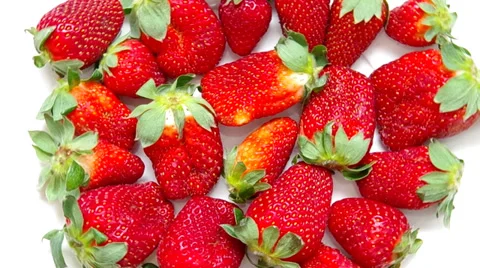 Fresh red strawberries Stock Footage 36538536