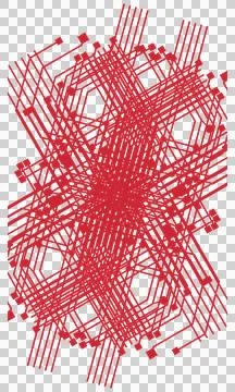 Fresh red technology circuit pattern transparent PNG Stock Photos