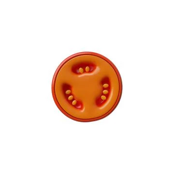 Fresh red tomato slice 3D plastic style vector, glossy ripe tomato vegetable 스톡 일러스트