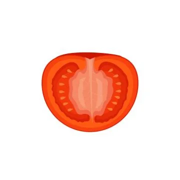Fresh Red Tomato Vegetable isolated on white background. Tomato Icon for Mark Stock Illustration