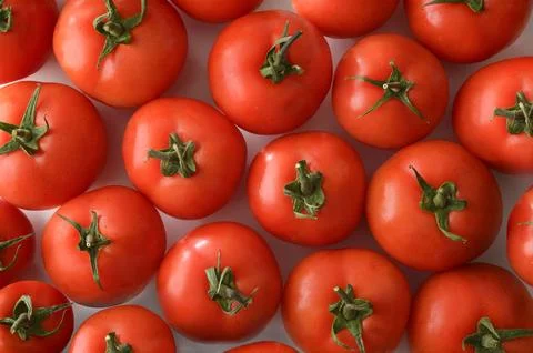 Fresh Red Tomatoes Background Top View Stock Photos