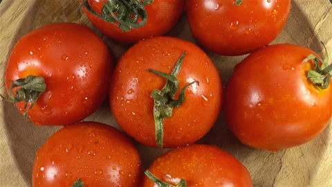 Fresh red tomatoes rotate Stock Footage 146680534