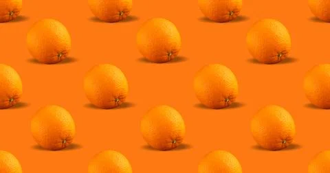 Fresh repeating orange fruit on orange background Stock-Fotos