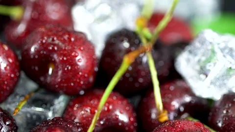Fresh ripe cherries for background Stock Footage 99789004