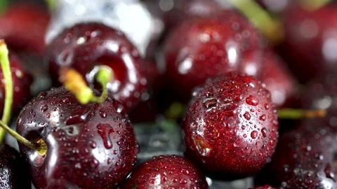 Fresh ripe cherries for background Stock Footage 99789433