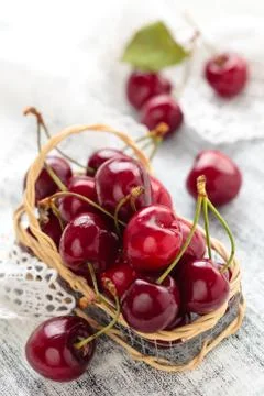 Fresh ripe cherries. Stock Photos