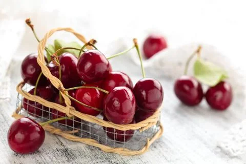 Fresh ripe cherries. Stock Photos