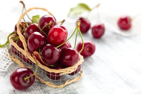 Fresh ripe cherries. Stock Photos
