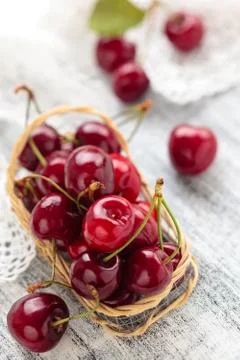 Fresh ripe cherries. Stock Photos