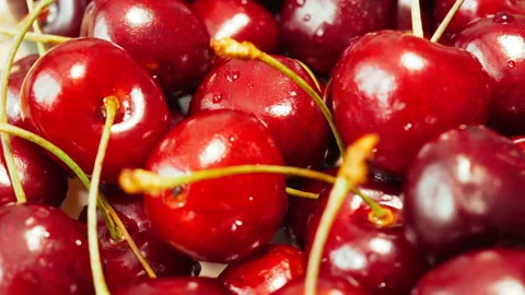 Fresh ripe Cherry close-up Stock Footage 91622351