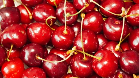 Fresh ripe Cherry close-up Stock Footage 91622609